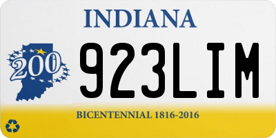 IN license plate 923LIM
