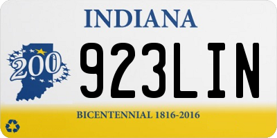 IN license plate 923LIN