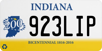IN license plate 923LIP