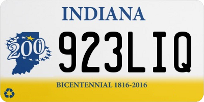IN license plate 923LIQ