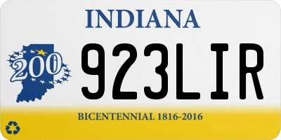IN license plate 923LIR