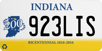 IN license plate 923LIS