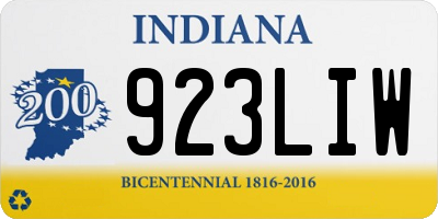 IN license plate 923LIW