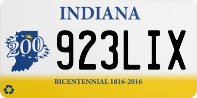 IN license plate 923LIX