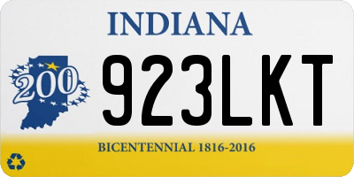 IN license plate 923LKT