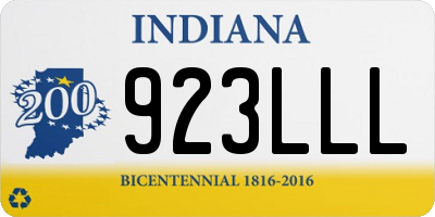 IN license plate 923LLL