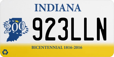IN license plate 923LLN