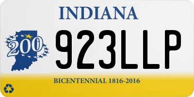 IN license plate 923LLP