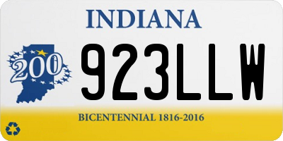 IN license plate 923LLW