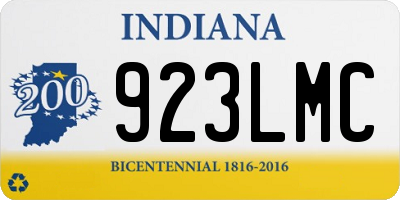 IN license plate 923LMC