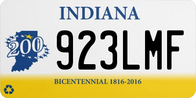 IN license plate 923LMF