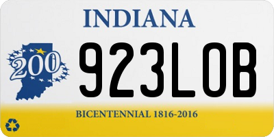 IN license plate 923LOB
