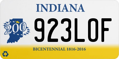 IN license plate 923LOF