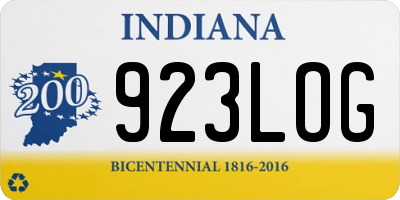 IN license plate 923LOG