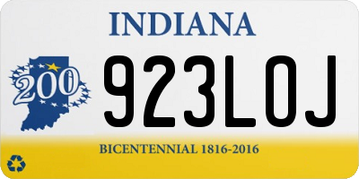 IN license plate 923LOJ