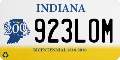 IN license plate 923LOM