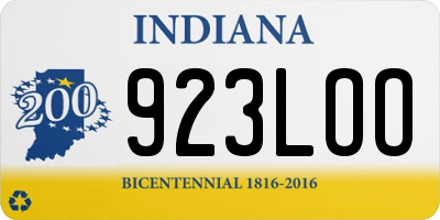 IN license plate 923LOO