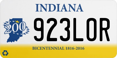 IN license plate 923LOR