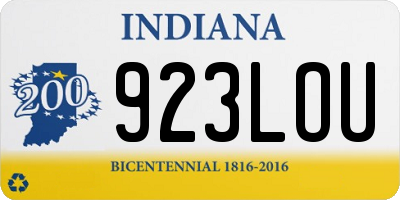 IN license plate 923LOU