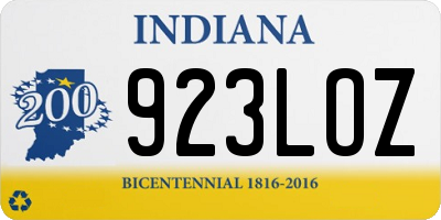 IN license plate 923LOZ