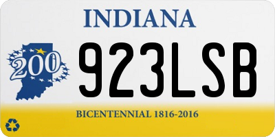 IN license plate 923LSB
