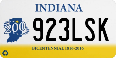 IN license plate 923LSK
