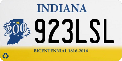 IN license plate 923LSL