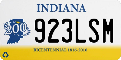 IN license plate 923LSM