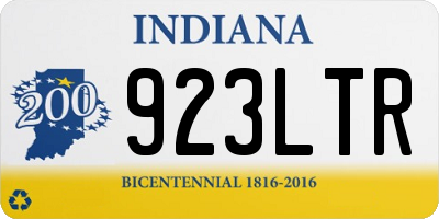 IN license plate 923LTR