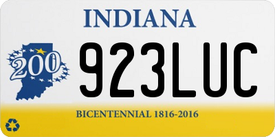 IN license plate 923LUC