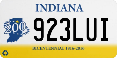 IN license plate 923LUI