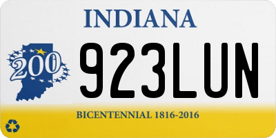 IN license plate 923LUN