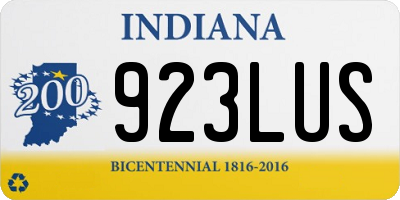 IN license plate 923LUS