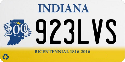 IN license plate 923LVS