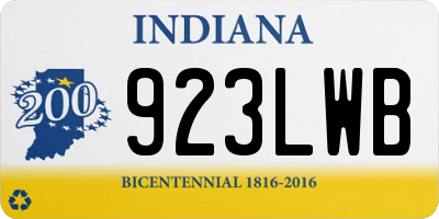 IN license plate 923LWB