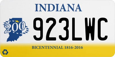 IN license plate 923LWC
