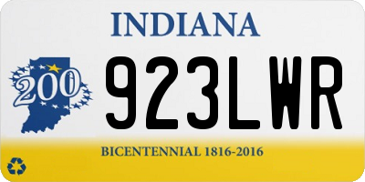 IN license plate 923LWR