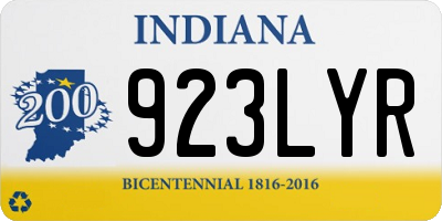 IN license plate 923LYR