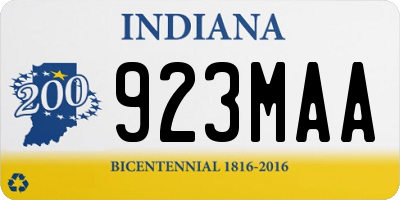 IN license plate 923MAA