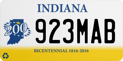IN license plate 923MAB