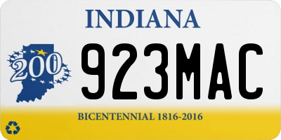 IN license plate 923MAC