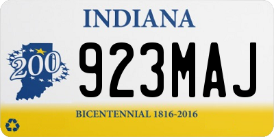 IN license plate 923MAJ