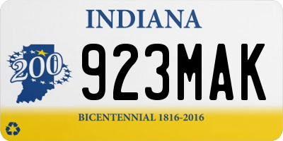 IN license plate 923MAK