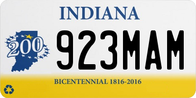 IN license plate 923MAM