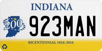 IN license plate 923MAN