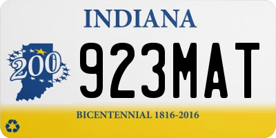 IN license plate 923MAT