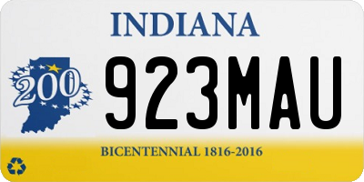 IN license plate 923MAU