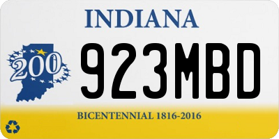 IN license plate 923MBD