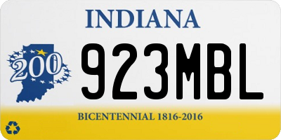 IN license plate 923MBL