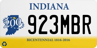 IN license plate 923MBR